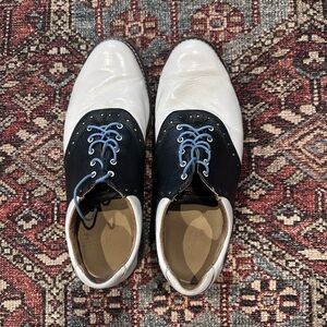 Men’s Ashworth Golf Oxfords, White/Black, sz10